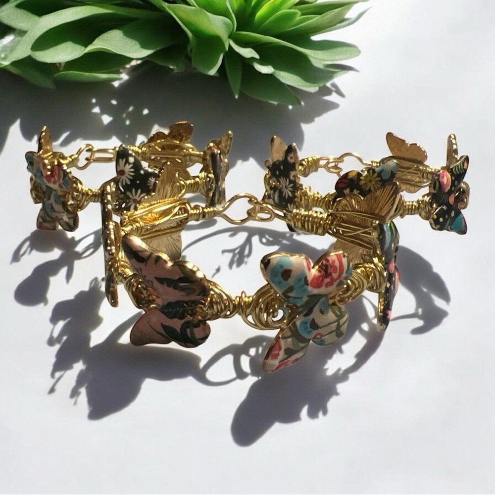 Floral Butterfly Bangle - Picture 2 of 2